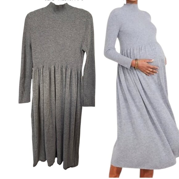 HATCH The Zinnia Maternity Sweater Dress MERCENIZED WOOL - SIZE 2 = MEDIUM 6/8 - Picture 2 of 6